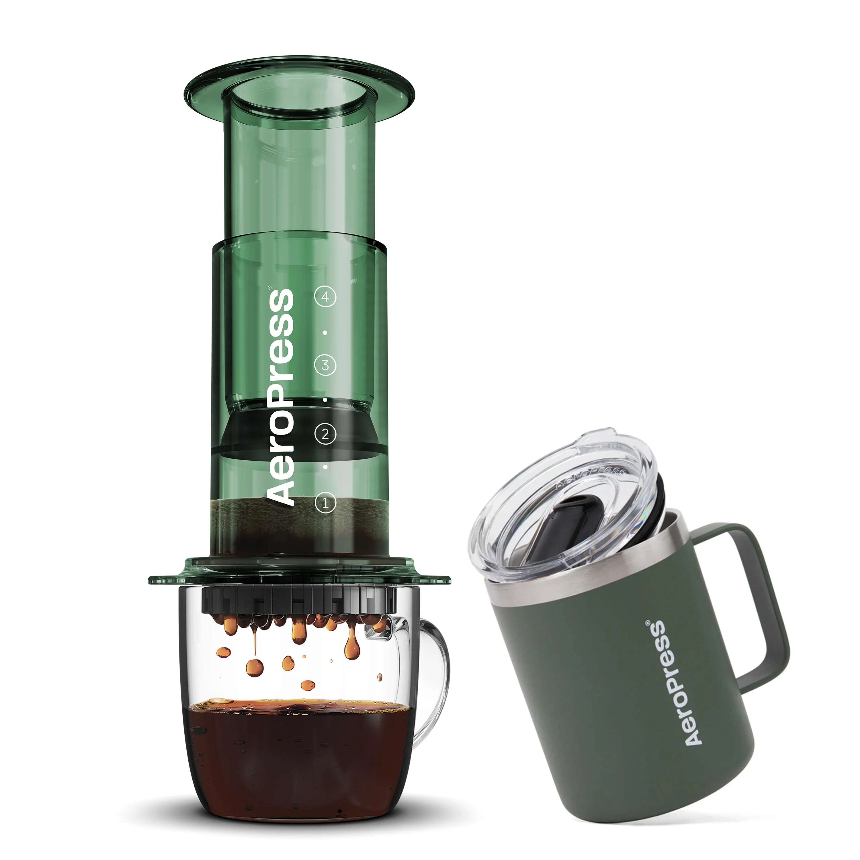AeroPress Clear Colour Coffee Maker + Travel Mug Bundle - Image 2